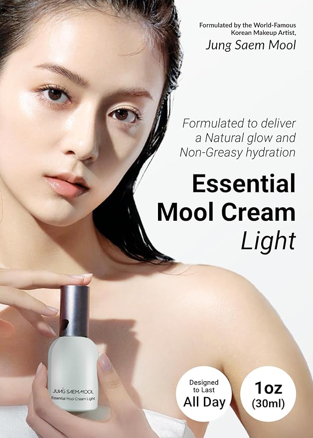 JUNG SAEM MOOL Essential Mool Cream Light 1 Fl Oz, Hydrating Water Cream with Ceramide and Centella, Perfect Prep Step Before Cushion Foundation for Smooth, Radiant Finish, Korean Skincare-VivaGrace Women