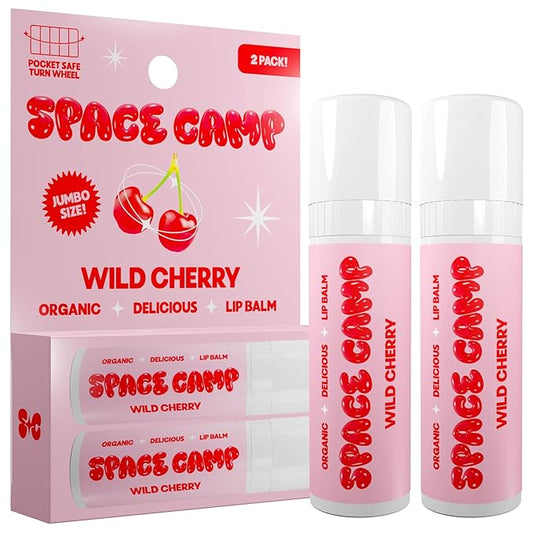 Wellness Jumbo Lip Balm - Wild Cherry Organic Flavored Balm (2 Pack)-VivaGrace Women