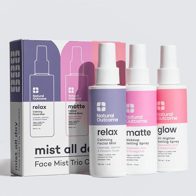 Face Mist Trio Collection – Hydrating Facial Mist Spray for Glowing Skin – Rosewater, Lavender & Hyaluronic Acid – Makeup Setting & Refreshing Face Spray Mist-VivaGrace Women
