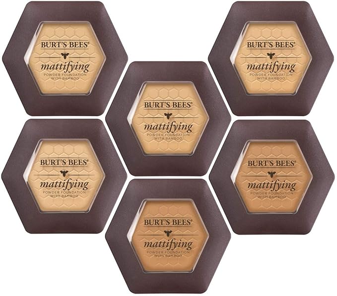 Burts Bees 100% Natural Mattifying Powder Foundation, Sand - 0.3 Ounce (Pack of 2)-VivaGrace Women