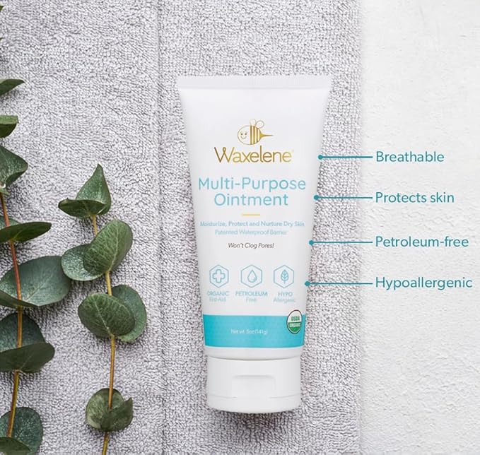 Waxelene Multipurpose Ointment Large Tube, Organic Aerated Balm the Petroleum Jelly Alternative Soothing Botanical Eczema Dry Skin Face Moisturizer-VivaGrace Women