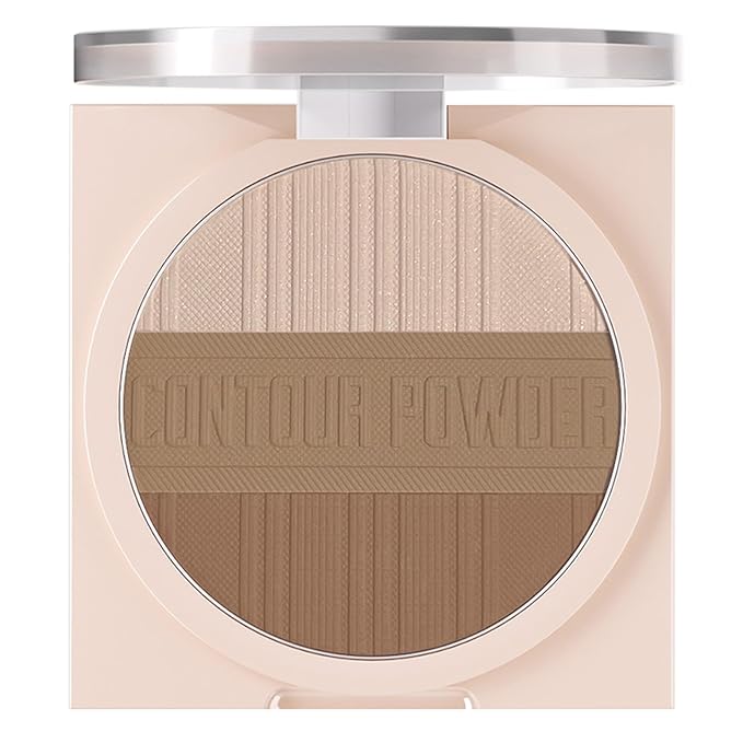 Contour Powder Makeup Palette Matte Shimmer Face Sculpting Shading Silky Smooth Tone Tuning Flawless Pressed Powder Bronzer for Warm Skin Tone, 01 Warm Brown-VivaGrace Women