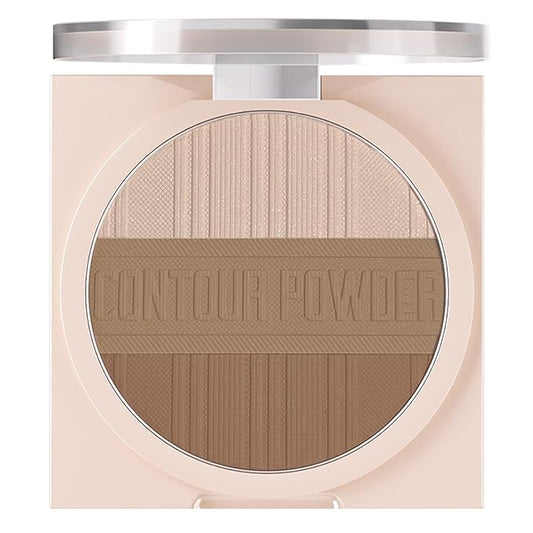 Contour Powder Makeup Palette Matte Shimmer Face Sculpting Shading Silky Smooth Tone Tuning Flawless Pressed Powder Bronzer for Warm Skin Tone, 01 Warm Brown-VivaGrace Women