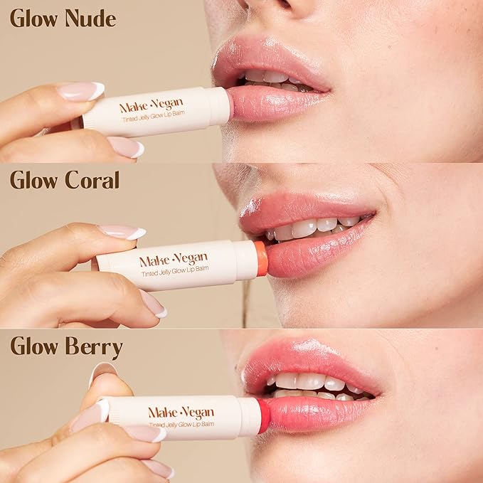 Vegan Tinted, Lip Moisturizer Gifts Sets & Hydrating Lip Balm Set, Natural Lip Balm for Dry Cracked with Argan Oil, Sunflower Oil and Hyaluronic, Not Tested on Animals (3 Packs)-VivaGrace Women