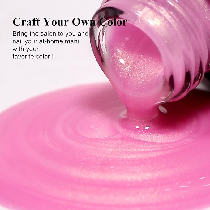 Imtiti Shell Aurora Mermaid Crème Pink Gel Nail Polish, 15ML Gel Polish Pearl Glitter Shimmer Soak Off U V Gel Nail Polish for DIY Nail Art Manicure 1Pcs