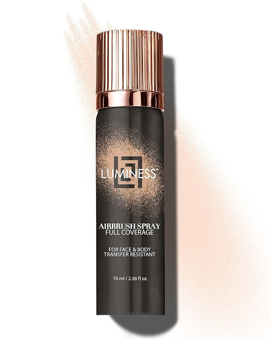 LUMINESS Spray Airbrush Foundation Makeup, Shade 010 - Lightweight, Full Coverage Foundation for Face, Neck & Body - Water-Based Concealer for Seamless Blending, Natural-Looking Finish, 2.36 fl oz-VivaGrace Women