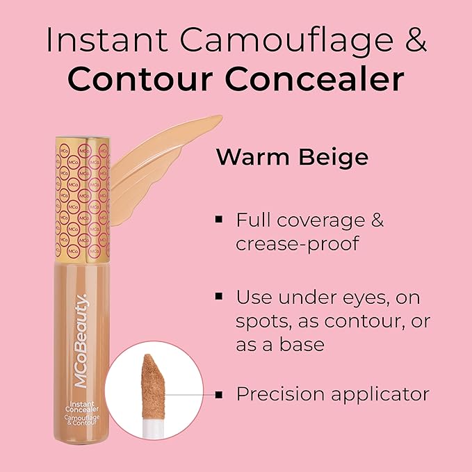 MCoBeauty Instant Concealer Camouflage & Contour, Warm Beige, Perfecting Contour with Flawless Coverage, Vegan, Cruelty Free Cosmetics-VivaGrace Women