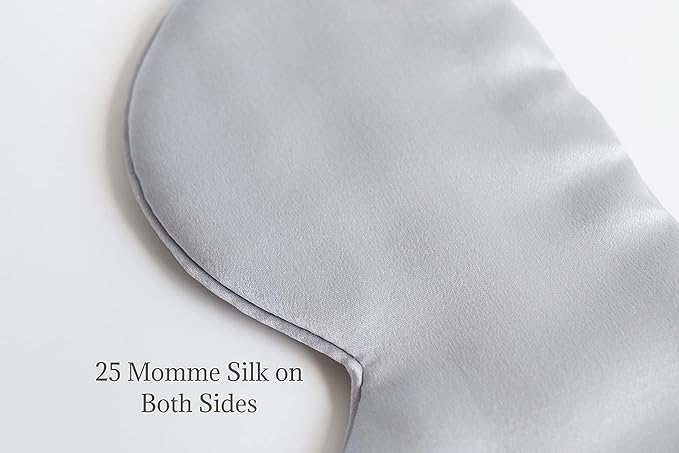 Premium Handcrafted 25 Momme Mulberry Silk Eye Mask for Sleeping (Silver Lining)-VivaGrace Women