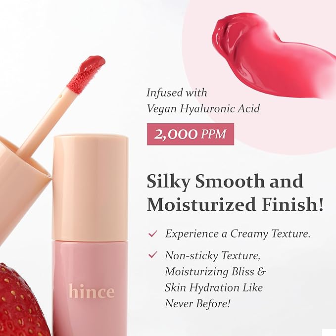 hince Dewy Liquid Cheek 6g Raw Glow Liquid Blush for Cheeks Vegan Dewy Cheek Tint Glass Skin Lightweight Liquid Blush Weightless Watercolor (STRUT RED, LC005)-VivaGrace Women