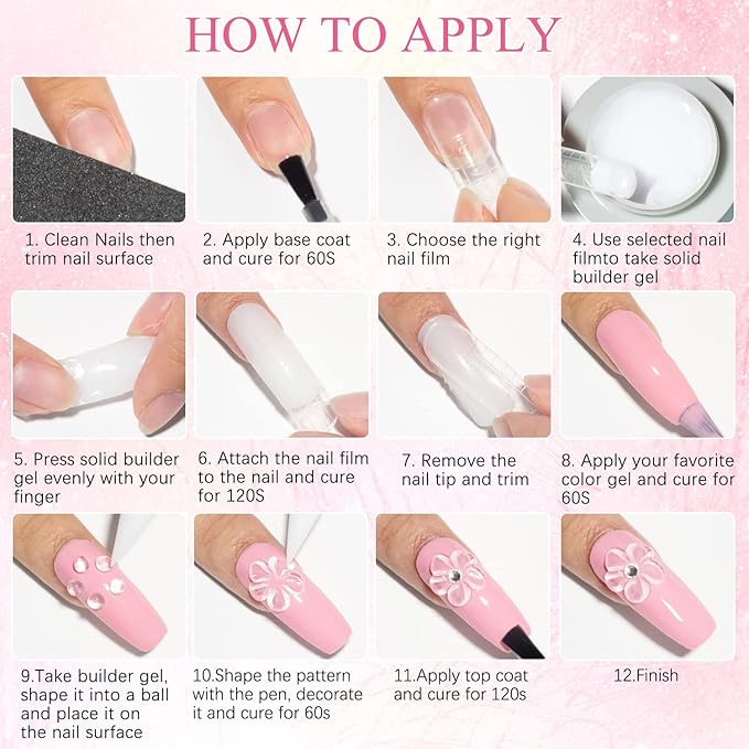 MIZHSE Solid Builder Gel, Nail Sculpture Gel Non-Sticky 4 Colors Nude Clear White Pink Hard Builder Nails UV LED Nail Extension for Salon Manicure Home DIY-VivaGrace Women