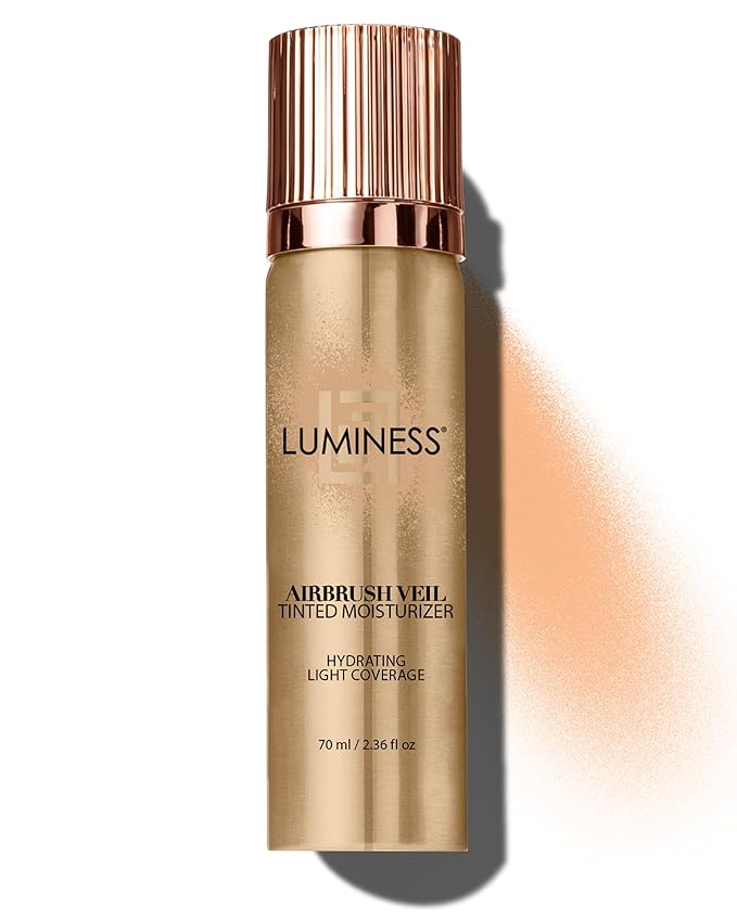 LUMINESS Airbrush Veil Tinted Moisturizer, Light Medium 030 - Lightweight, Hydrating, & Skin-Plumping Face Moisturizer Spray - Facial Skin Tint with Hyaluronic Acid, Ceramides, & Hydrolyzed Silk-VivaGrace Women
