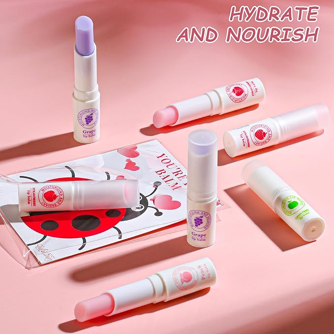 24 Pack Valentines Day Gifts for Kids lip balm bulk,chapstick bulk,party favors for kids boys girls,Natural Moisturizing Lip Balm for dry cracked lips,goody bag filler,Wedding Gifts-VivaGrace Women