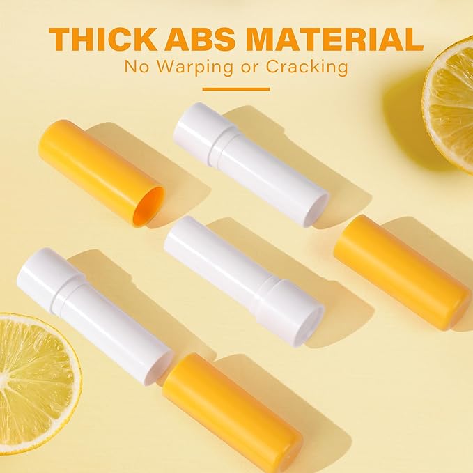 LotFancy Lip Balm Tubes Empty, 28Pcs 4.5ml Lip Balm Container Tubes with Yellow Caps, BPA Free & Leak Free, Refillable-VivaGrace Women