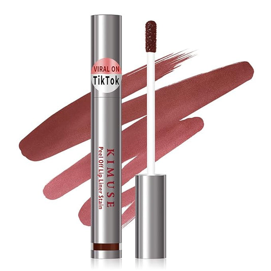 KIMUSE Peel Off Lip Liner Stain, Long Lasting Lip Tint Stain Peel Off, Waterproof, Transfer-Proof, Highly Pigmented Color Peel Off Lip Stain Liner, Matte Finish-VivaGrace Women