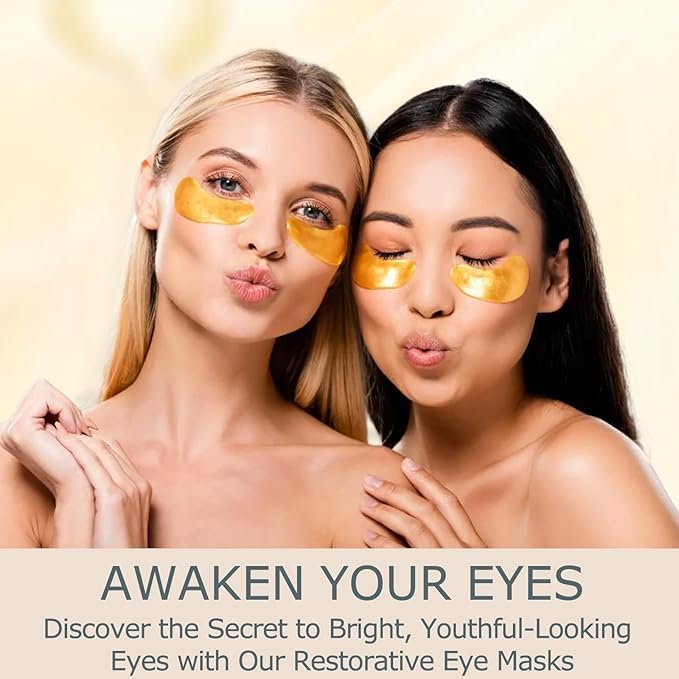 Under Eye Patches 25 Pairs, Golden Eye Mask with Amino Acid & Collagen for Puffy Eyes, Dark Circles,Bags and Wrinkles with Collagen-VivaGrace Women