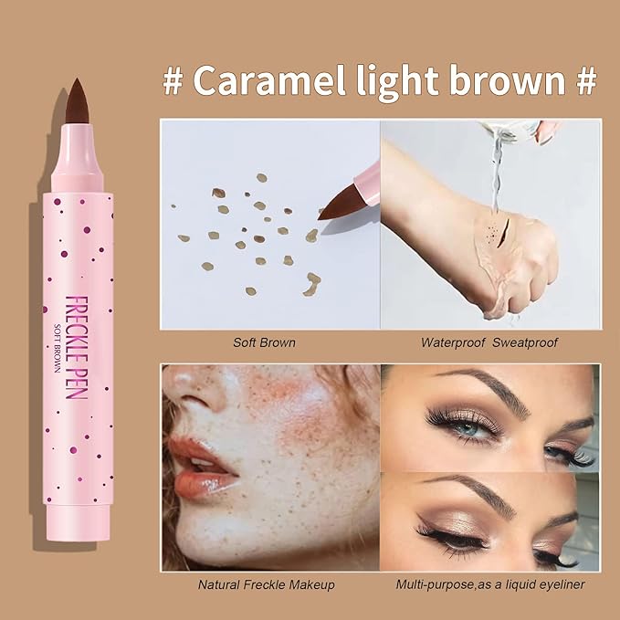Lifelike Freckle Pen - 2 Colors (Light Brown & Dark Brown), Waterproof, Quick Dry, Soft Dot, Natural, Magic Fake Freckles Makeup Pen-VivaGrace Women