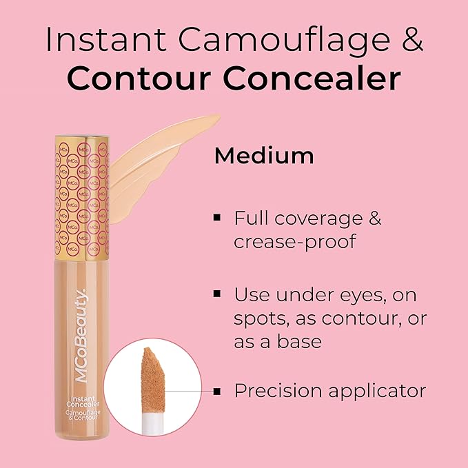 MCoBeauty Instant Concealer Camouflage & Contour, Medium, Perfecting Contour with Flawless Coverage, Vegan, Cruelty Free Cosmetics-VivaGrace Women