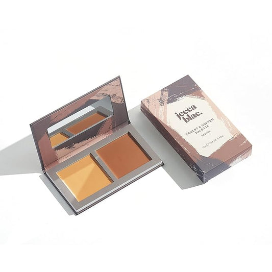 Jecca Blac Sculpt and Soften Contour Palette, Creamy Formula with Natural Finish, Medium Coverage, Gender Neutral and LGBTIQA+ Inclusive Make Up, Medium, 12g-VivaGrace Women