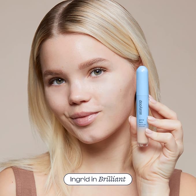 Alleyoop Game Face Concealer Makeup, Lightweight to Medium Buildable Coverage Under Eye Concealer, For Blemishes, Crease-proof and Hydrating with Aloe Stem Cell, Smooth Second Skin Finish - Brilliant-VivaGrace Women
