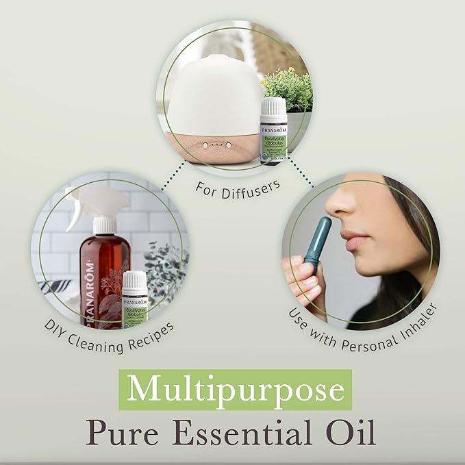 Pranarom - USDA Certified Organic Eucalyptus Globulus Essential Oil 5ml - Wellness Enthusiasts - Aromatherapy - Certified Organic Purity - 100% Pure, Non-GMO, Vegan-VivaGrace Women