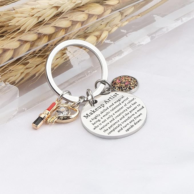 Makeup Artist Keychain Esthetician Gift Beauty Salon Jewelry for Woman Girl Beautician Gift for Makeup Lover-VivaGrace Women