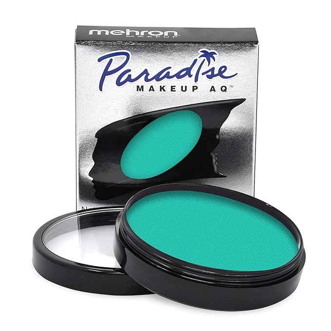 Mehron Makeup Paradise Makeup AQ Pro Size | Stage & Screen Performance, Face & Body Painting, Beauty, Cosplay, and Halloween | Water Activated Face Paint, Body Paint 1.4 oz (40 g) - Teal-VivaGrace Women
