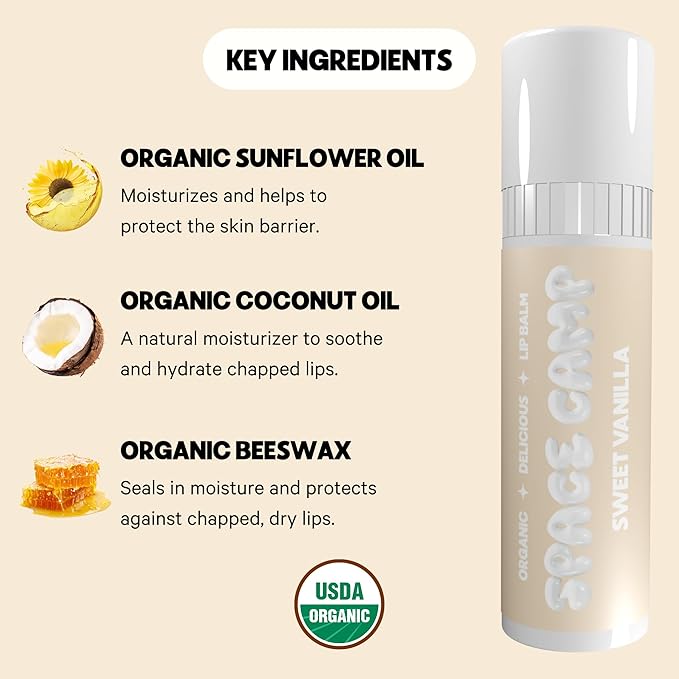 Wellness Jumbo Lip Balm - Sweet Vanilla Organic Flavored Balm (2 Pack)-VivaGrace Women