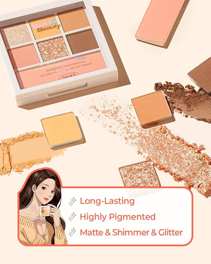 AMTS x True Beauty Edition - Some Sweet EyeShadow Makeup Palette | Matte Shimmer Metallic, Long Lasting, Cheek blush, All My Things, K Beauty, Pink Gold makeup-VivaGrace Women