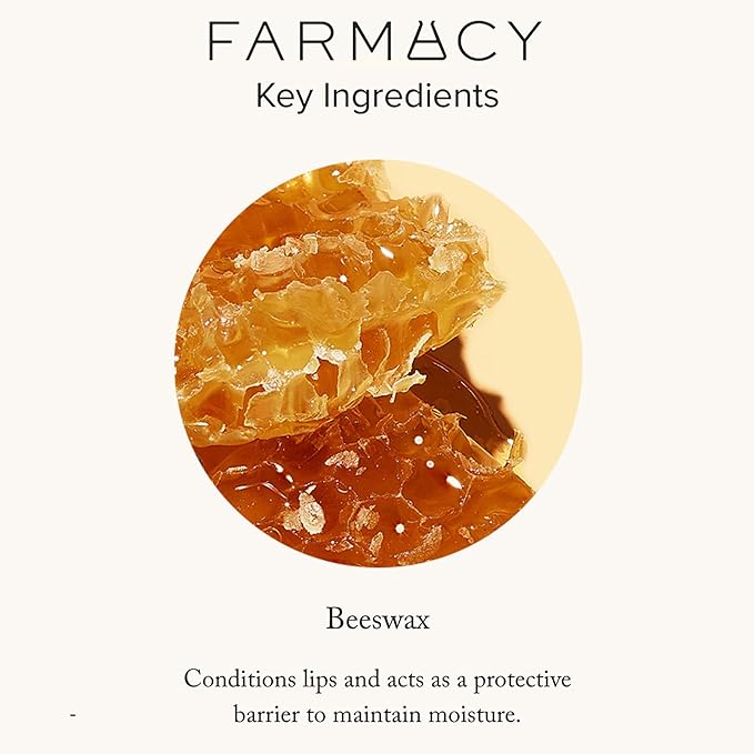 Farmacy Beeswax Lip Balm - Honey Butter Moisturizing Lip Care + Chapped Lip Treatment - Enriched with Cupuaçu + Cocoa Butters, Proprietary Honey Blend and Vitamin E to Nourish, Soften + Heal (3.4g)-VivaGrace Women