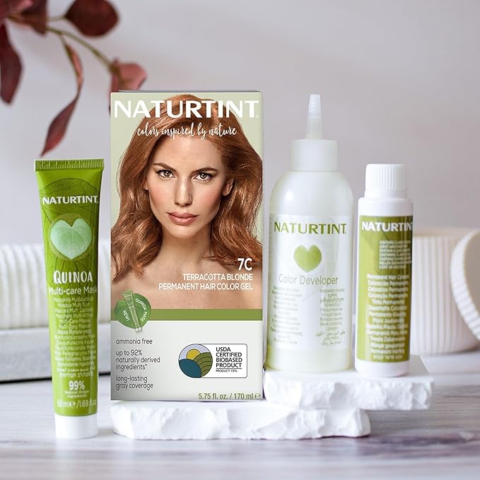 Naturtint 7C Terracotta Blonde Permanent Hair Color (Pack of 6), Ammonia Free, Vegan, Cruelty Free, up to 100% Gray Coverage, Long Lasting Results (Packaging may vary)-VivaGrace Women