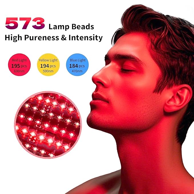 ZOVIE Red Light Therapy Mask-Infrared Photons Facial Skin Care Machine LED Beauty Mask-Flexible Led Light Therapy(Navy-Blue)-VivaGrace Women