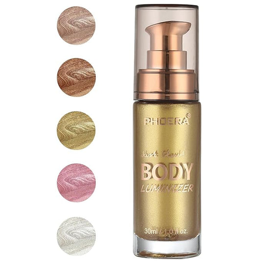 PHOERA Body Luminizer Highlighter, Waterproof Moisturizing and Glow For Face & Body, Face Body Glow Illuminator (102 Metallic Gold)-VivaGrace Women