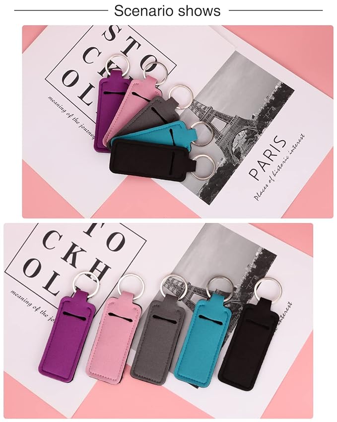 Lip Balm Sleeve Pouch Chapstick Holder With Clip Lipstick Lip Gloss Holder Stocking Stuffers Gift for Women (5pcs)-VivaGrace Women