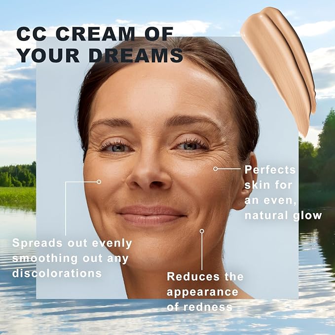 Lumene Color Correcting CC Cream - Lightweight Foundation - Medium Coverage - Redness Reducing Face Makeup for a Glowing Complexion - Vegan Formula + Suitable for All Skin Types - Tan (1 fl oz)-VivaGrace Women