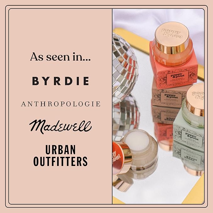 Poppy & Pout Natural Lip Scrub, Moisturizing Sugar Scrub for Dry Lips, Lip Scrubber Exfoliator with Essential Oils Smooths and Hydrates Lips, In Recyclable Glass Jars, Cruelty Free - Orange Blossom-VivaGrace Women