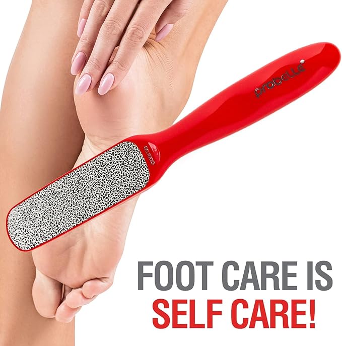 Probelle Double Sided Multidirectional Nickel Foot File Callus Remover - Immediately Reduces calluses and Corns to Powder for Instant Results, Safe Tool (Red)-VivaGrace Women