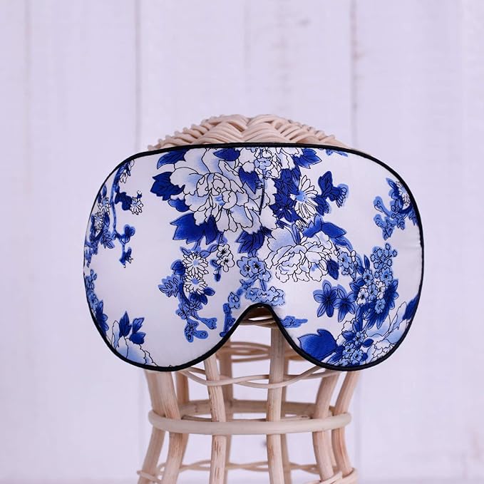 Feel 100% Pure Silk Eye Mask Sleep Eye Mask Eye Cover Eyeshade Sleeping Eye Mask Floral Colors (#39)-VivaGrace Women
