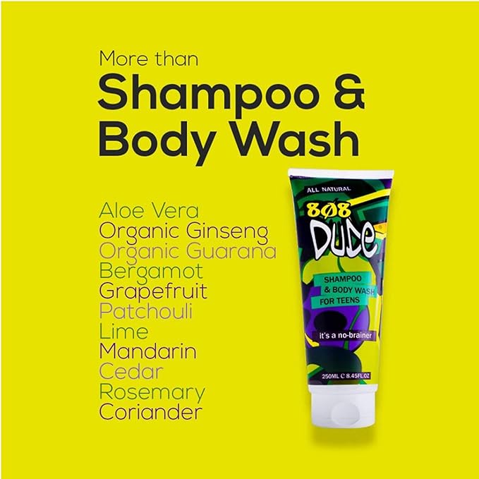 Skincare Kit for Teens. Shampoo and Body Wash, Face Wash and Deodorant to Prevent Breakouts and Eliminate Body Odor with Eco-Friendly Cotton Toiletry Bag-VivaGrace Women