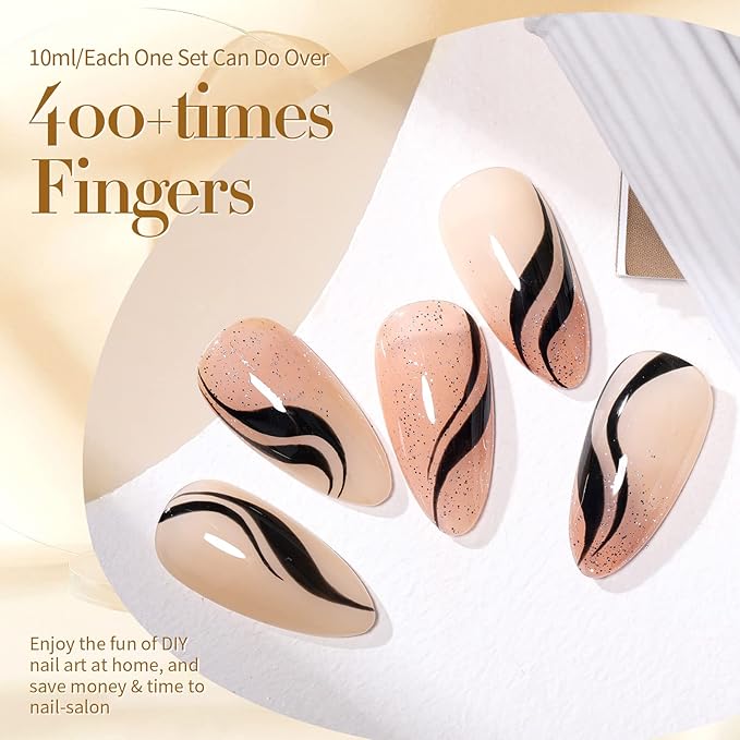 Born Pretty Jelly Gel Nail Polish Nude Set Crystal Transparent Translucent Sheer Clear 6 Colors Gift Collection Manicure Kit-VivaGrace Women