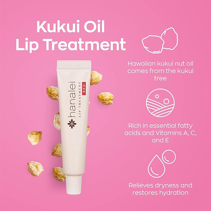 Hanalei Hydrating Lip Treatment Balm – Cruelty-Free, Paraben-Free Moisturizer for Severely Dry, Chapped Lips – Kukui Oil, Shea Butter & Grapeseed Oil –Multi Colored Tint, Travel-Size 3-Pack (5ml X 3)-VivaGrace Women