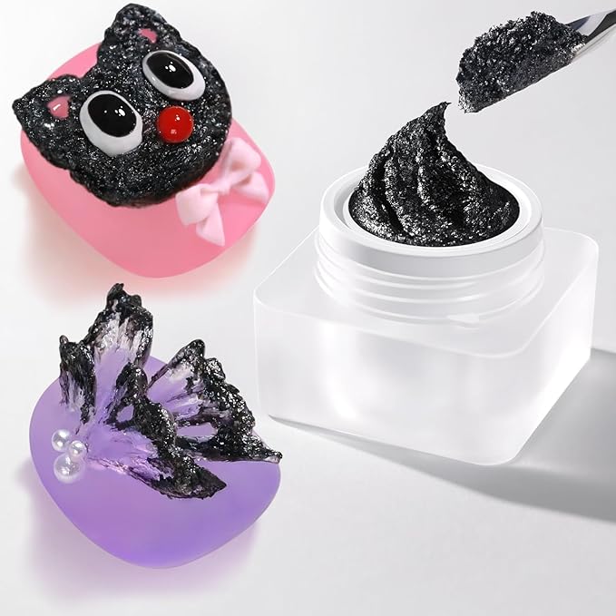 Double Rhythm 3D Nail Gel Solid Sculpting Gel for Nail Art Non-Sticky Hard Gel for Building Carving Molding Nail Extension Soak Off UV/LED Salon Home DIY 0.5 Oz (Gypsum Black)-VivaGrace Women