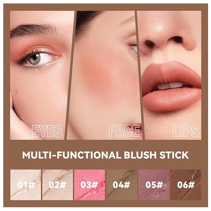 3pcs Face Contour Stick Makeup Set, Highlighter Stick Blush Stick Cream Contour Kit with Brush, Contouring Stick for Fair Skin, Concealer Makeup Stick Gift for Beginner Women Teen Girls-VivaGrace Women
