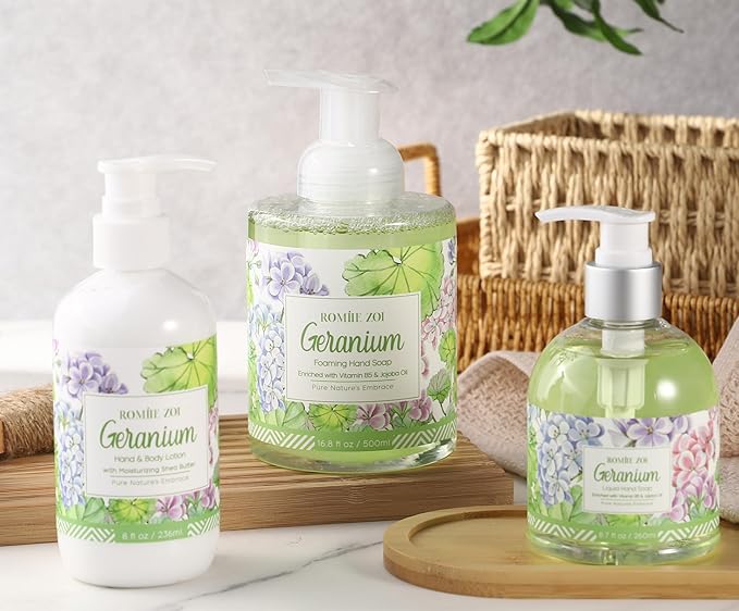 Liquid Hand Soap with Gift Box - Geraniumt - 260ml/ 8.7 fl.oz (Pack of 3)