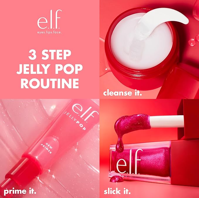 e.l.f. Jelly Pop Glow Reviver Lip Oil, Limited Edition Nourishing Formula Creates A Sheer, Ultra-Glossy Finish, Non-Sticky Feel, Vegan & Cruelty-Free
