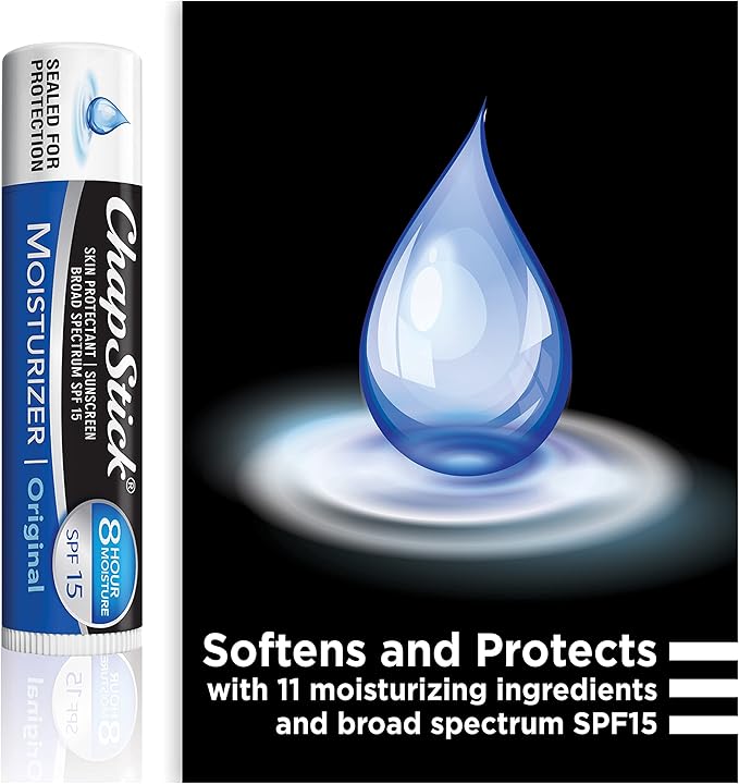 ChapStick Moisturizer Original, Black Cherry and Cool Mint Lip Balm Tubes Variety Pack, SPF 15 and Skin Protectant - 0.15 Oz (Pack of 3)-VivaGrace Women