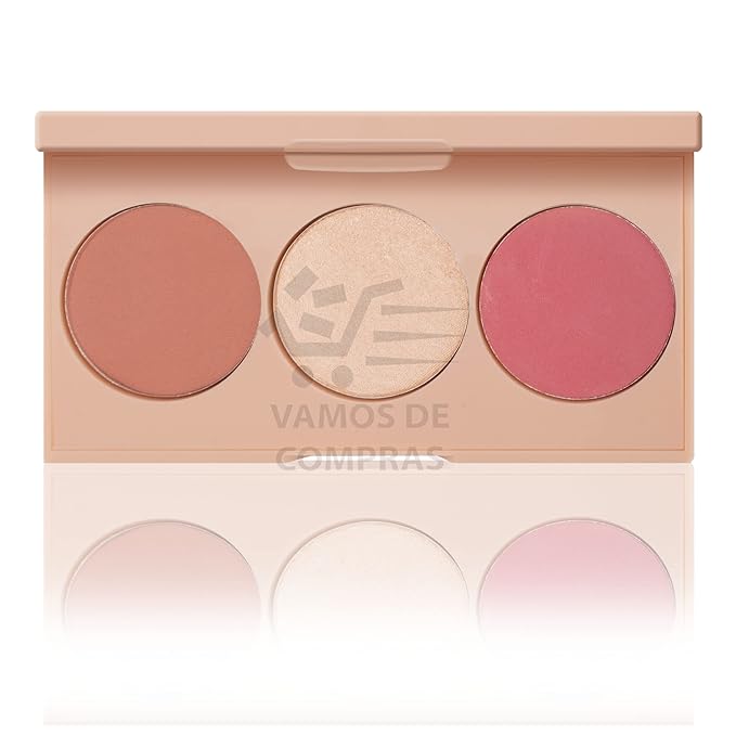 FARMASI Makeup Face Palette, Trio Eyeshadow, Long Lasting Face Sculpting, Blush and Highlighter Powder, Glow Contour Shadow Bronzer, All Skin Types, 0.52 oz. / 15 g (3 in 1 Face Palette)-VivaGrace Women