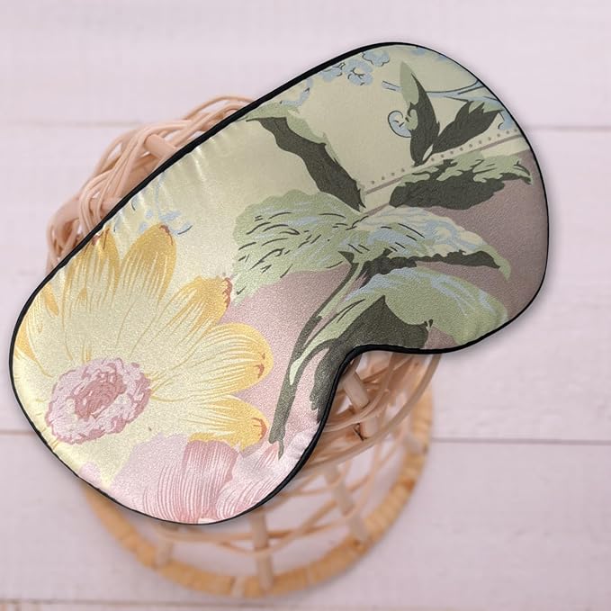 100% Pure Silk Eye Mask Sleep Eye Mask Eye Cover Eyeshade Sleeping Eye Mask Floral Colors (#28)-VivaGrace Women