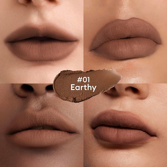 ITY Velvet Matte Finish Lip Stain-Mousse Textured Lip Clay, Nude Shade, Conceals Lip Lines, Rich Pigment Lip Tint Lipsticks, 0.14 oz (4g) in Earthy-VivaGrace Women