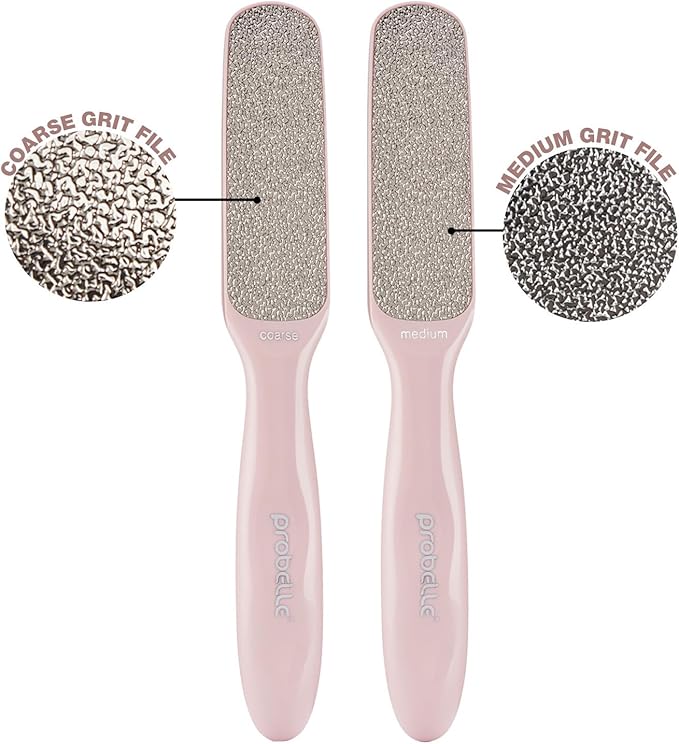 Probelle Double Sided Multidirectional Nickel Foot File Callus Remover - Immediately Reduces calluses and Corns to Powder for Instant Results, Safe Tool (Pink)-VivaGrace Women