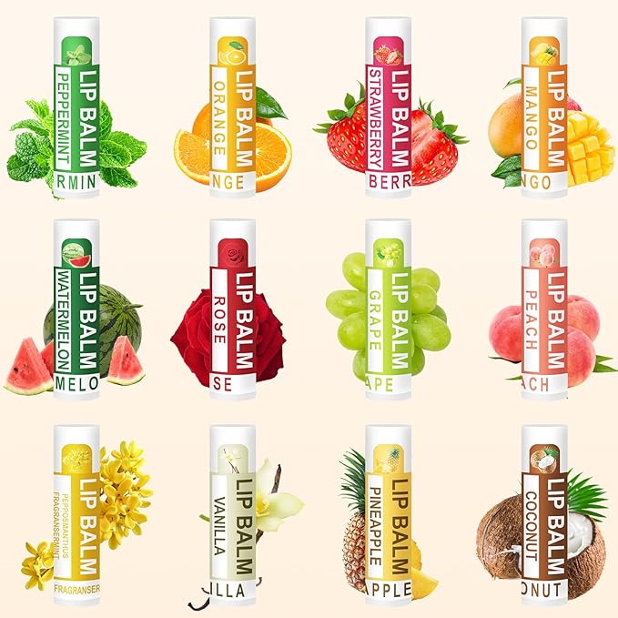 DMSKY 36 Pack Lip Balm, Natural Lip Balm Bulk with Vitamin E and Coconut Oil, Lip Care Product, Moisturizing Soothing Chapped Lips-VivaGrace Women